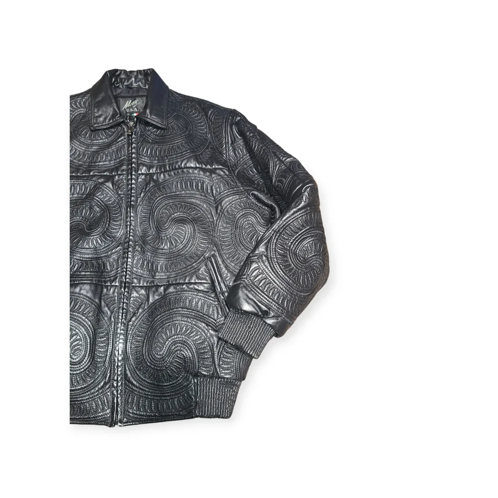 Max USA Italian Leather Embroiderd Jacket